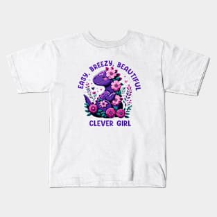 Easy Breezy Beautiful Clever Girl Cute Dinosaur Kids T-Shirt